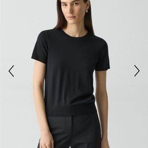 Theory Black Short Sleeve Sweater Tee XS/P